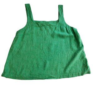 A New Day Green Linen & Rayon Womens Sleeveless Tank Top  Size M Relaxed fit
